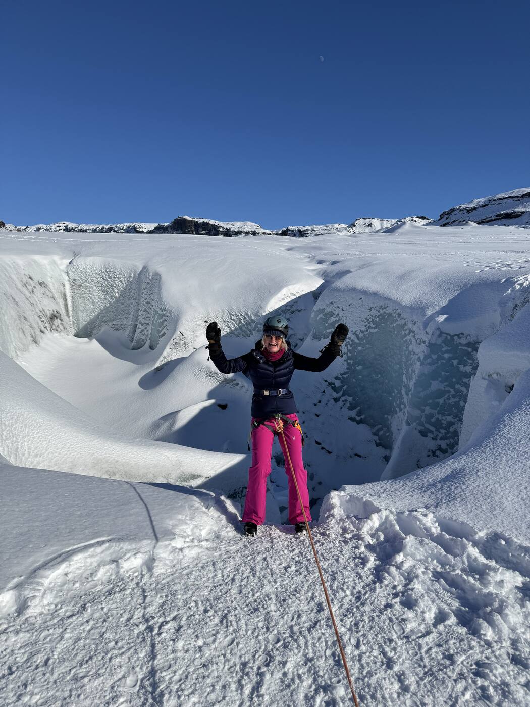 Into the blue, glacier ice